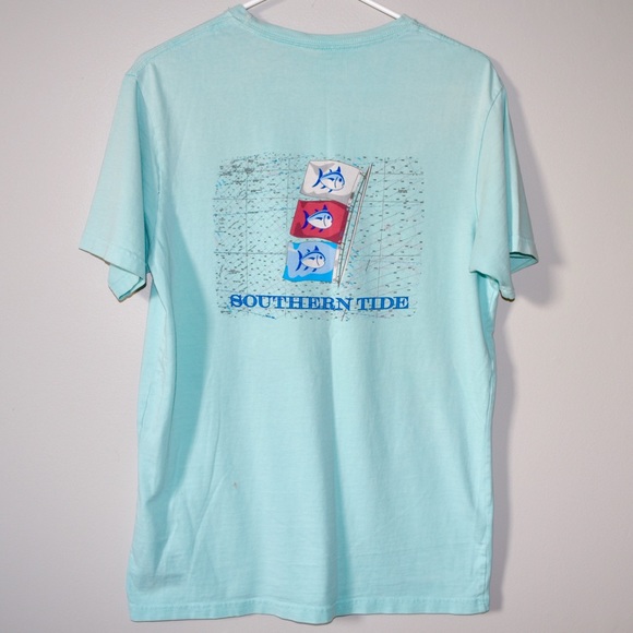 Southern Tide Tops - Southern Tide Seafoam Green Tshirt - S